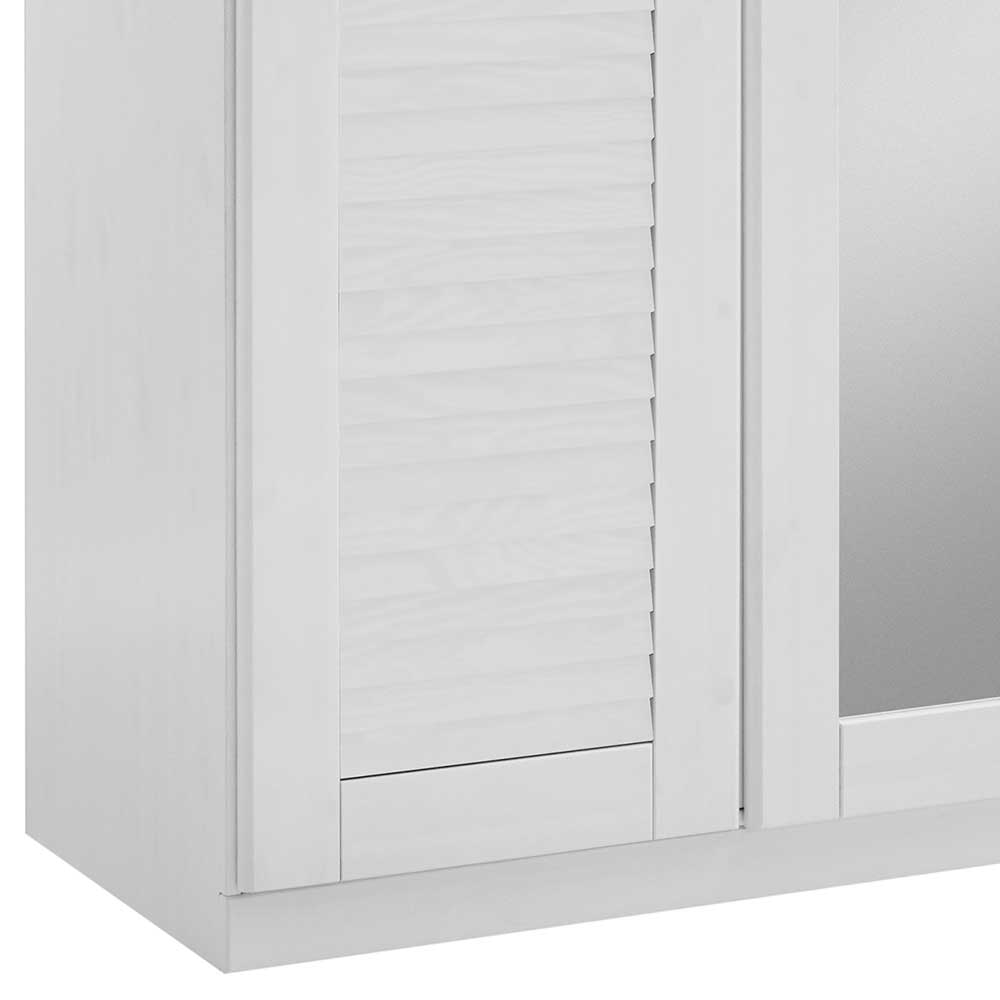 Weißer Landhaus Kleiderschrank Marcello mit Spiegeltüren 253 cm breit