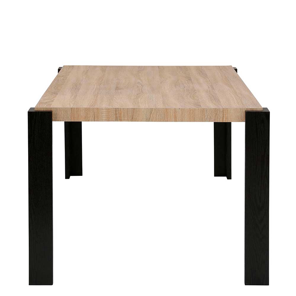 Küchen Tisch Sinai in modernem Design - Eichefarben und Schwarz