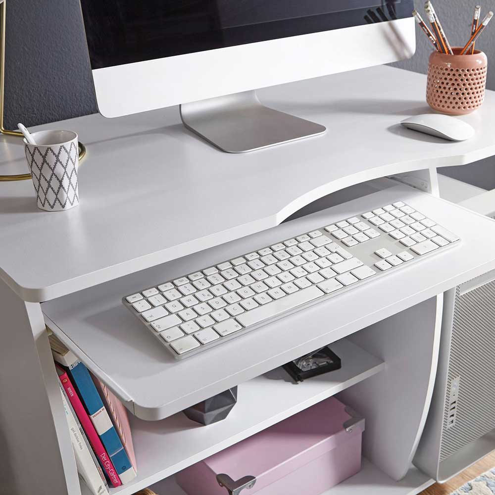 Rollbarer Schreibtisch Siralda für Home Office mit Towerfach