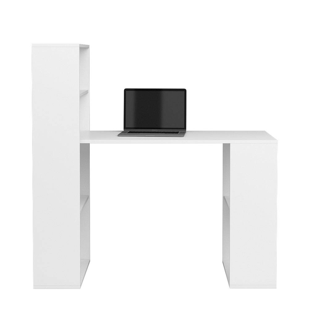 Schreibtisch mit Regalen Arazony in Weiß 120 cm breit
