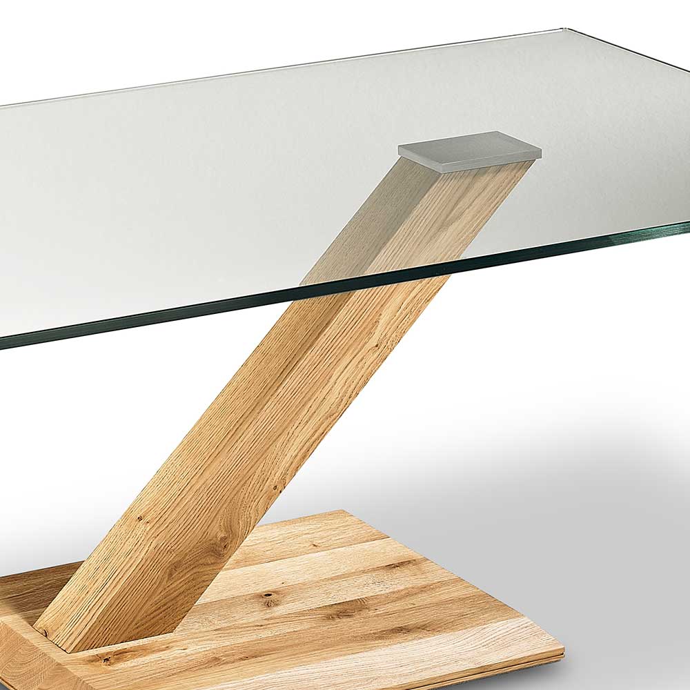 Sofa Tisch This in Asteichefarben und Transparent mit Glasplatte