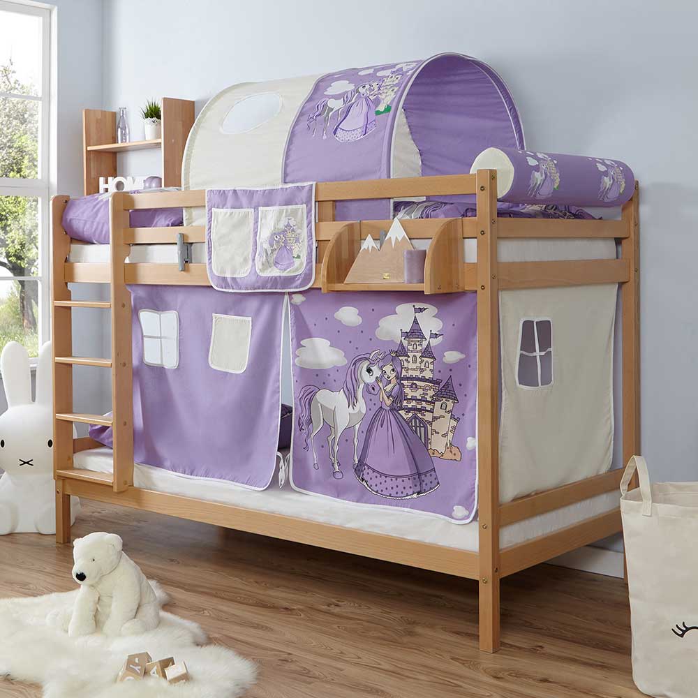 Bett mit Bettvorhang im Mädchenzimmer … – Bild kaufen – 12470166