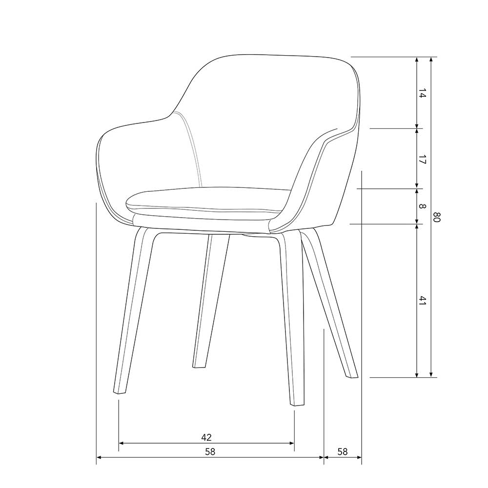 Esstisch Stühle Colloreca mit Armlehnen in Beigegrau und Walnussbraun (2er Set)