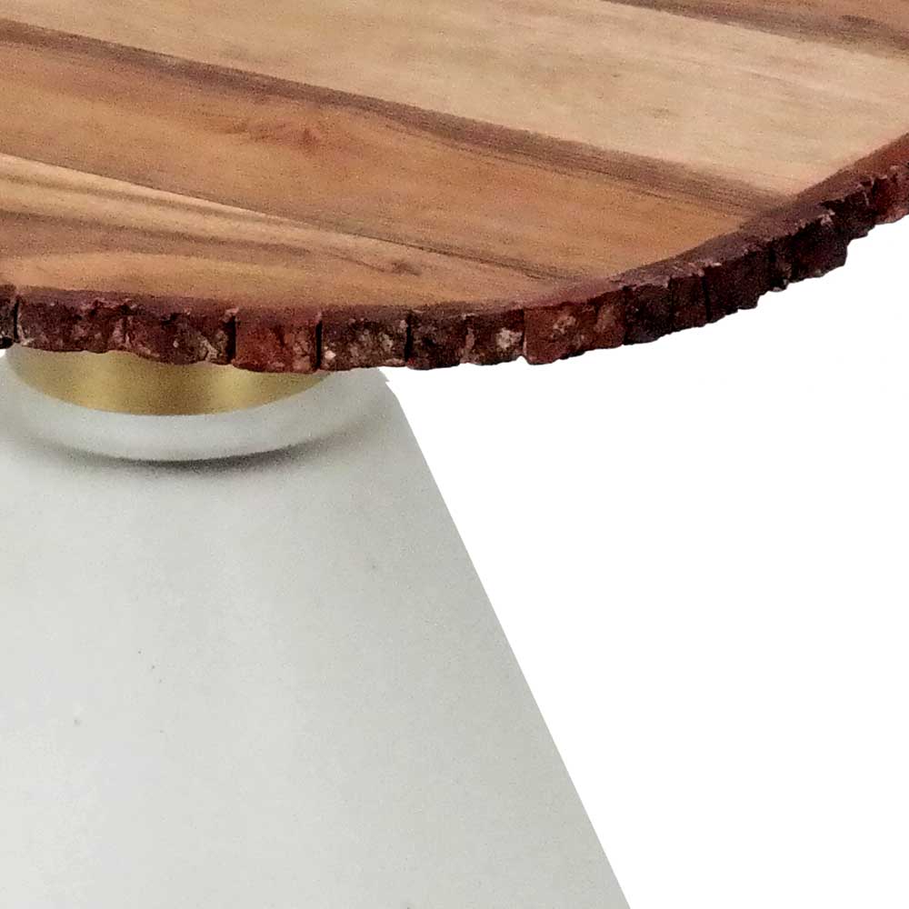 Designtisch Tabanan aus Akazie Massivholz und Glas mit Baumkante