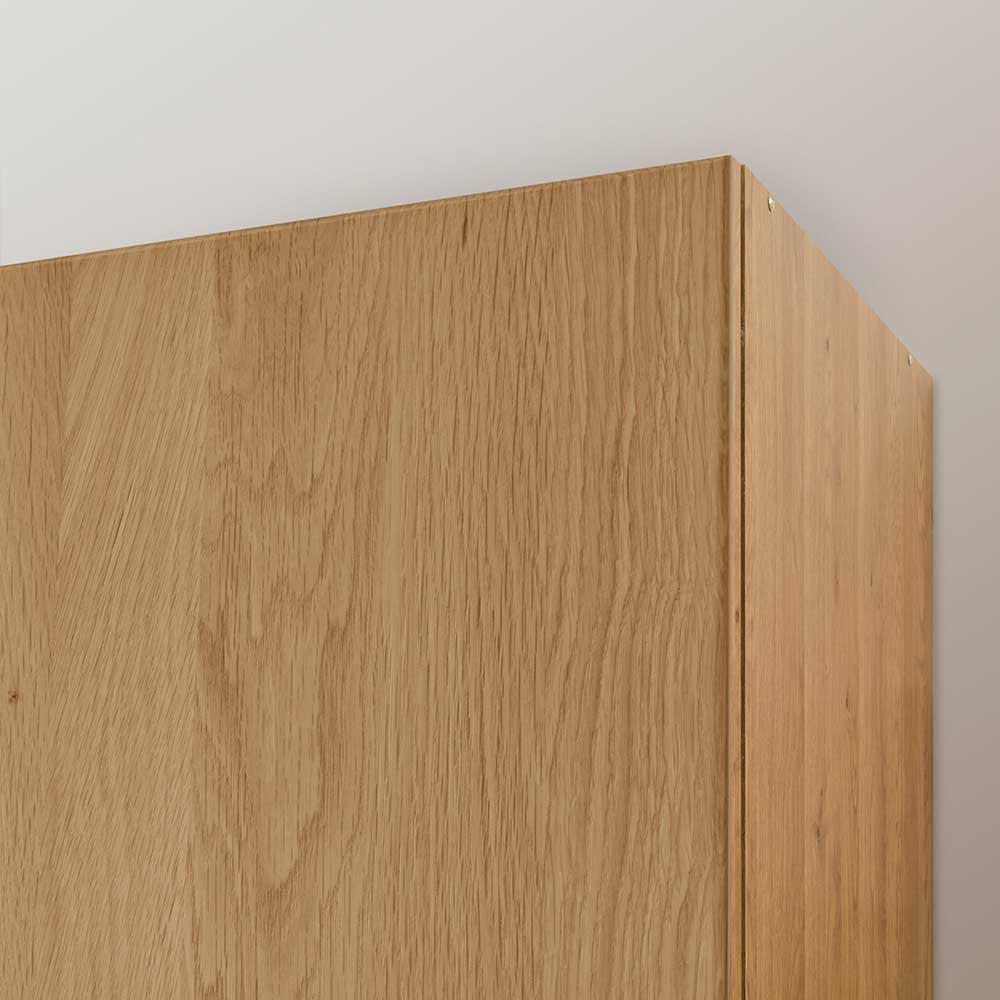 3 türiger Holzschrank Veyfas aus Eiche teilmassiv für Schlafzimmer