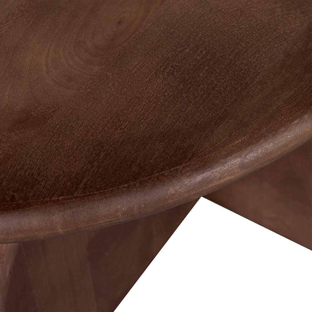 Beistelltisch Kantino in Walnussfarben mit halbrunder Tischplatte