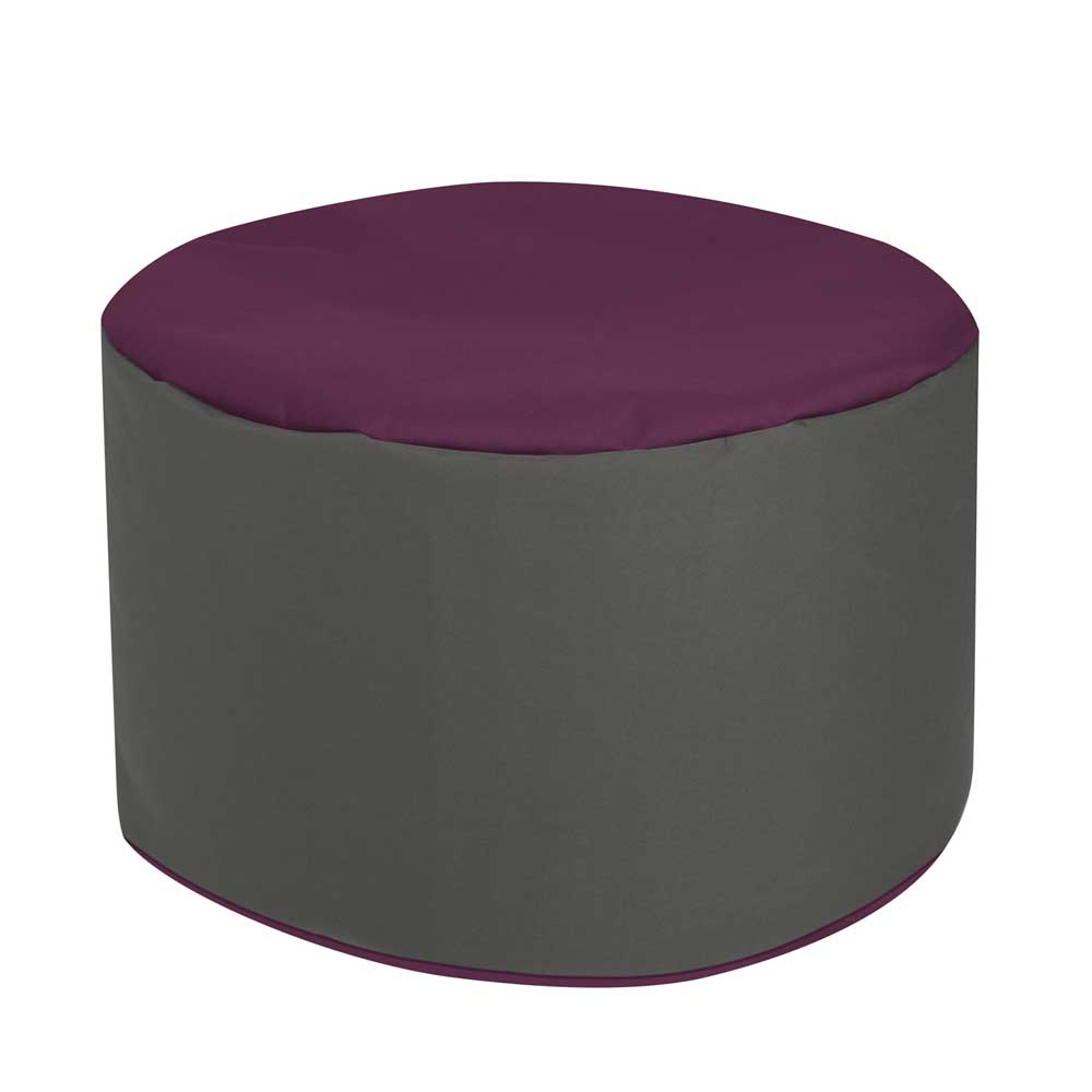 Sessel Sitzsack Kofi in Violett Grau mit Fußhocker