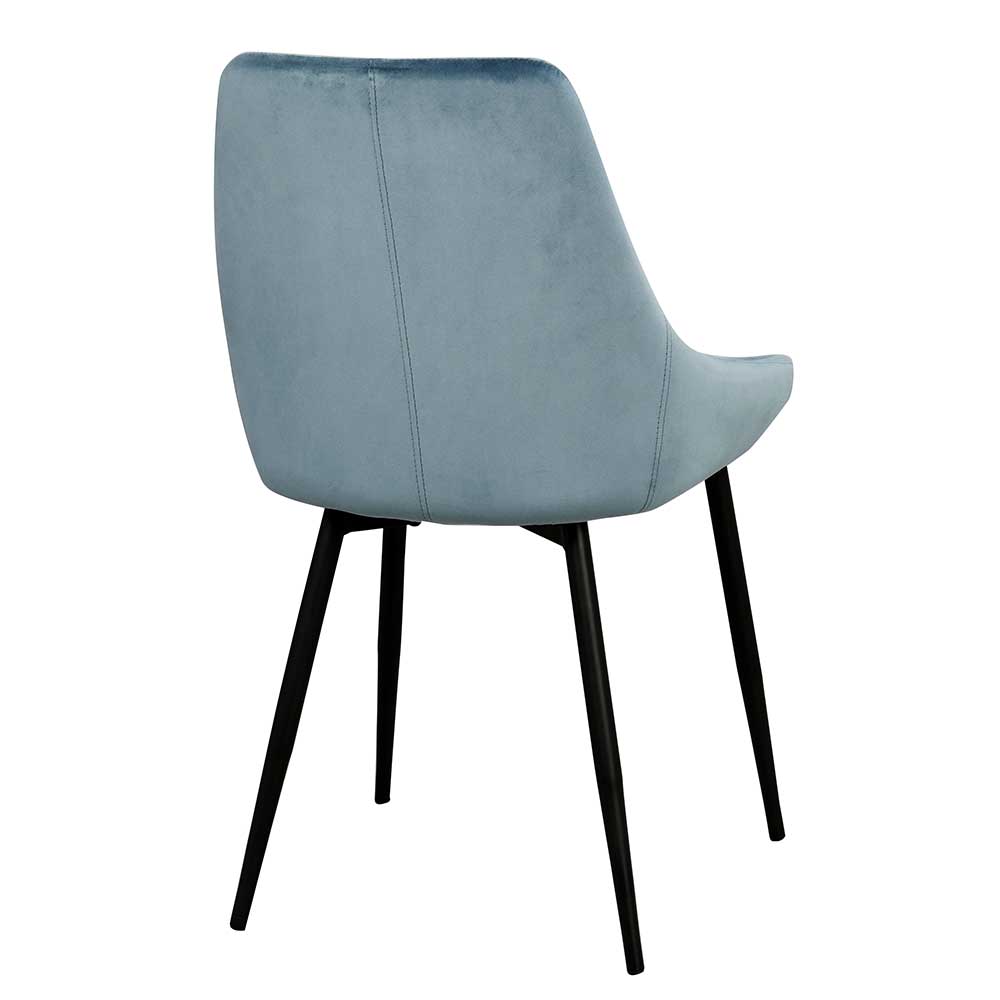 Esstisch Stühle Turino in Blau und Schwarz (2er Set)