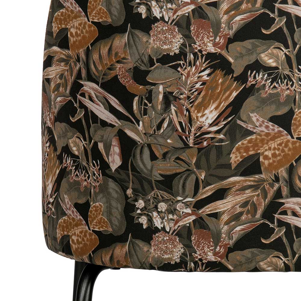 Esszimmerstühle Asvadra floral gemustert mit Samtbezug (2er Set)