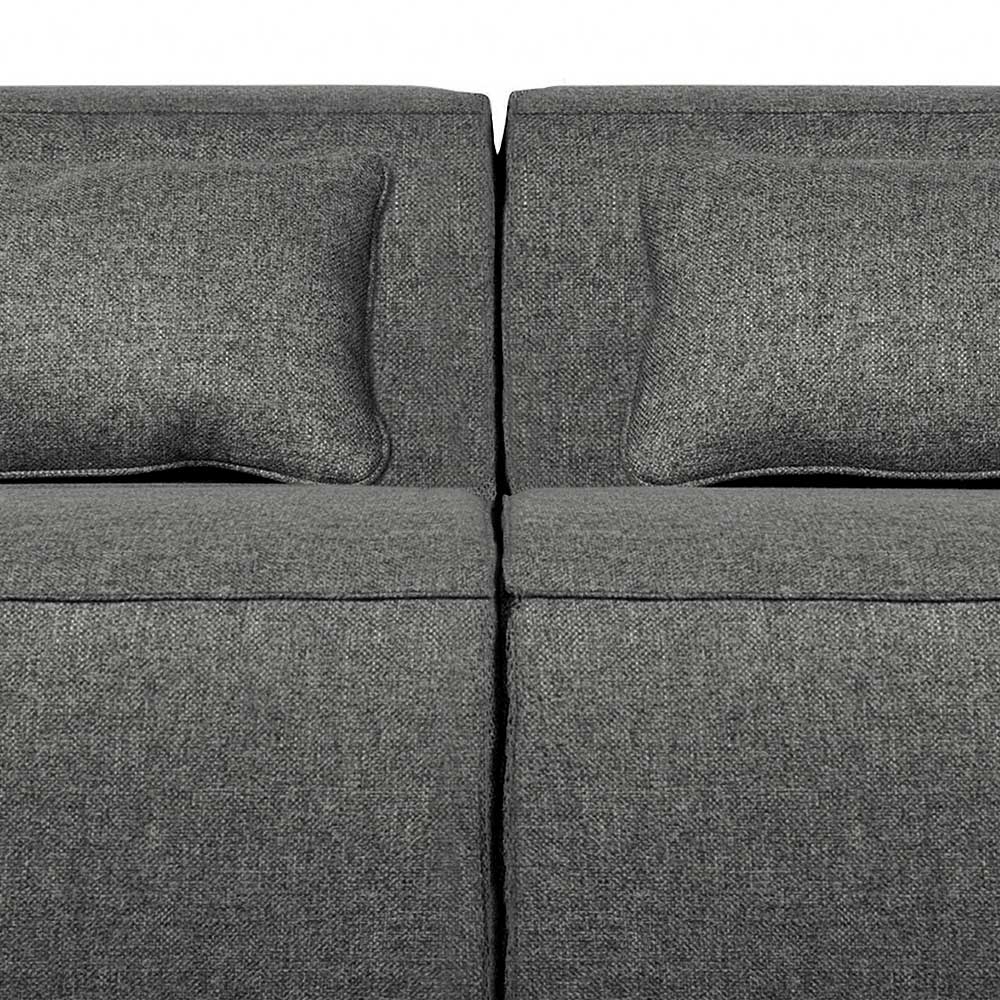 Dreisitzer Couch Vrisso mit grauem Stoffbezug in modernem Design