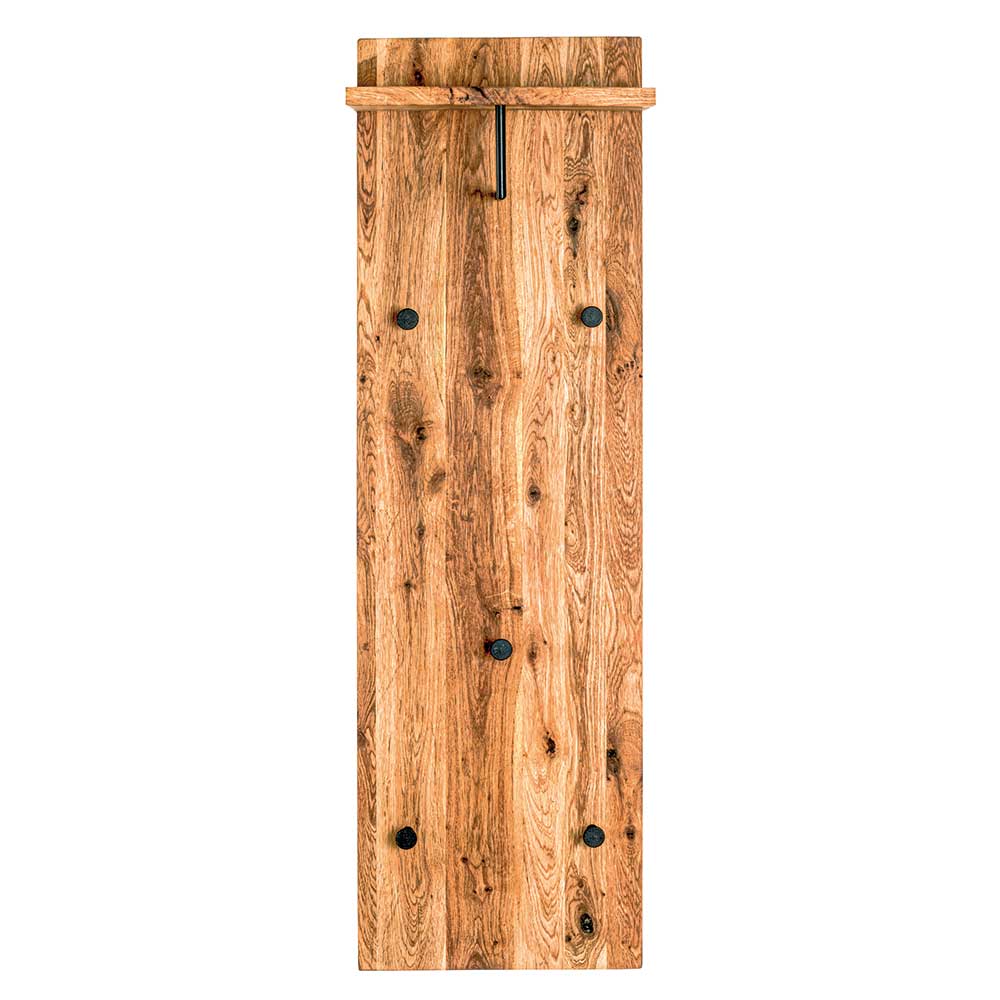 Holz Wandgarderobe Age aus Eiche mit Hutablage und Kleiderstange
