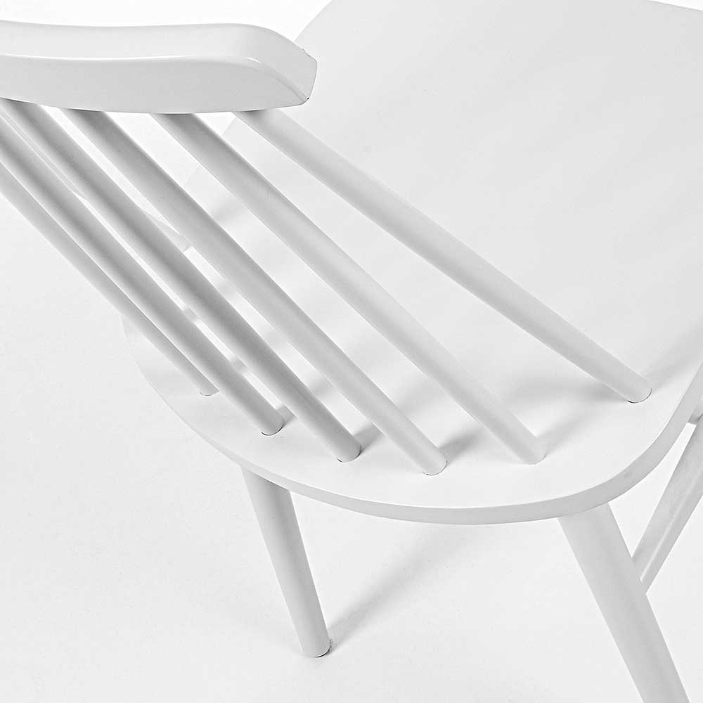 Weiße Stühle Govogna im Skandi Design aus Massivholz (2er Set)