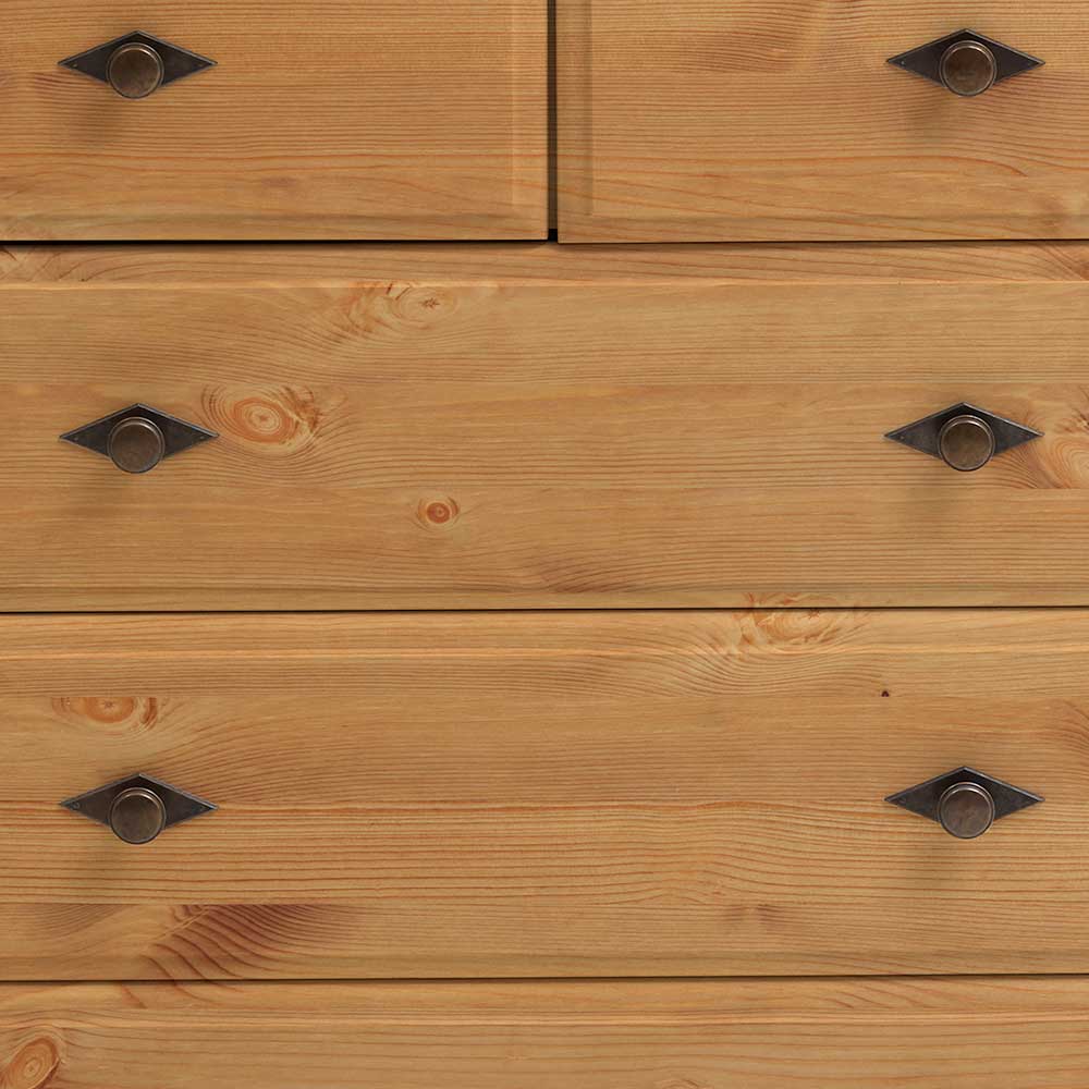 Schlafzimmer Kommode Lucurest aus Kiefer Massivholz mit fünf Schubladen