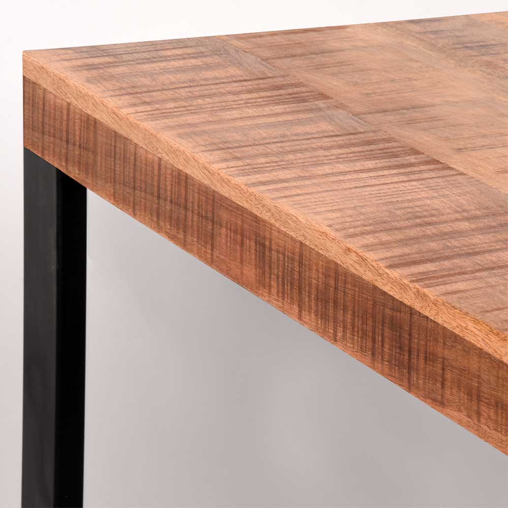 Esszimmertisch Eswelda aus Mangobaum Massivholz und Metall im Loft Design