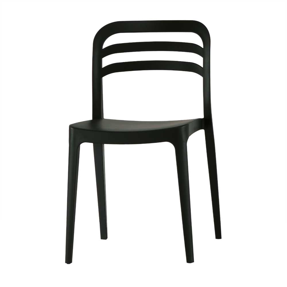 Kunststoff Stuhl Set schwarz Crespa in modernem Design In- und Outdoor (4er Set)