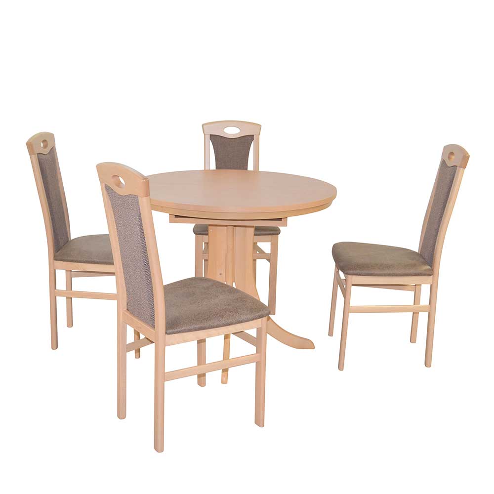 Küchen Sitzgruppe Euphonia Tisch mit Mittelauszug vier Stühle (fünfteilig)