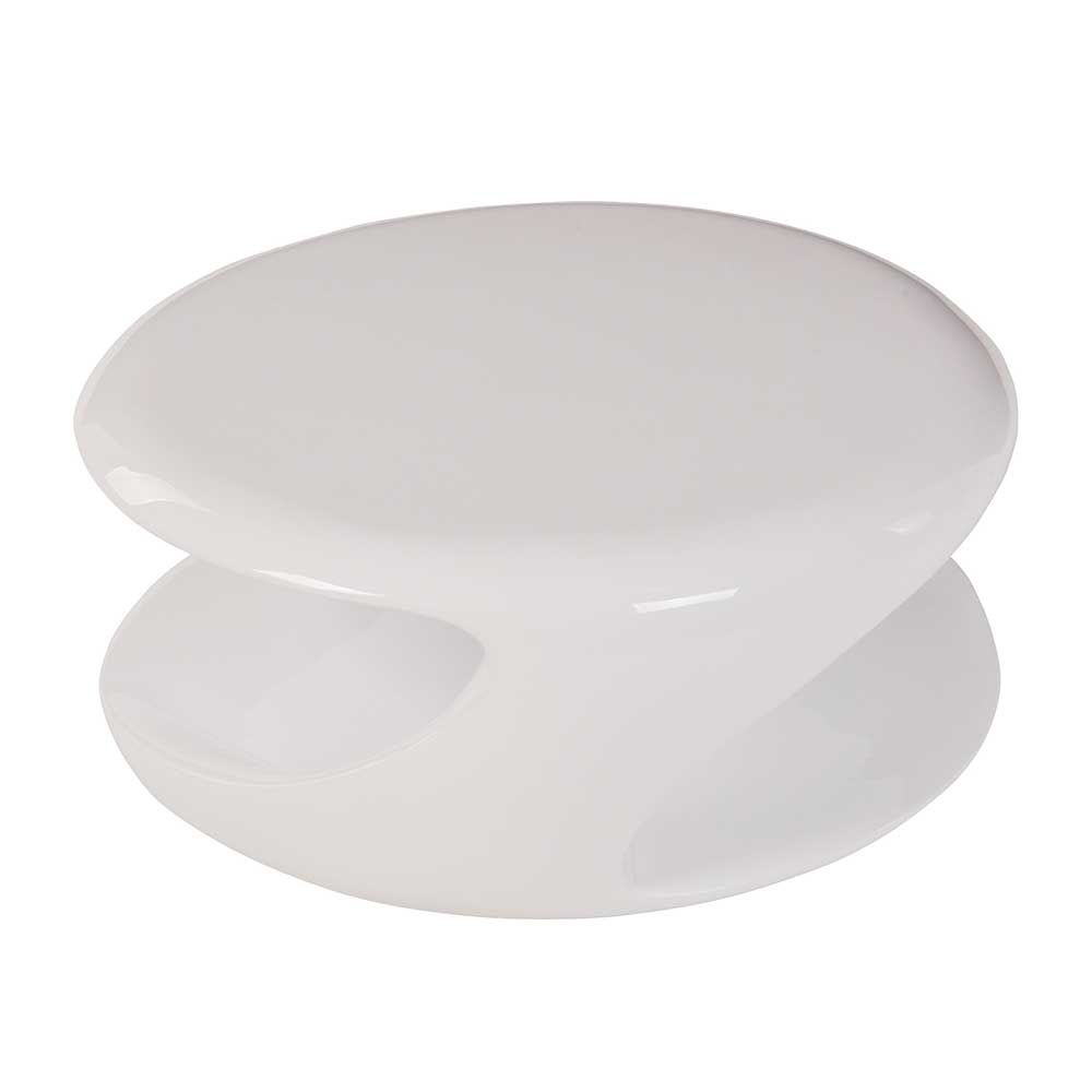 Design Couchtisch Perlos in Hochglanz Weiß 80 cm breit