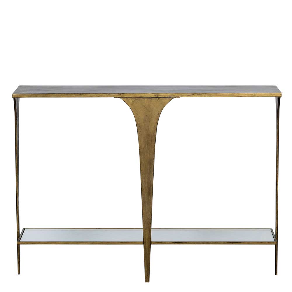 Konsolen Tisch Hortenza aus Metall und Glas 101 cm hoch