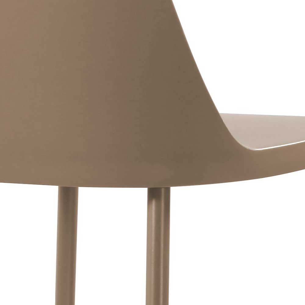 Esstisch Stühle Duliva aus Kunststoff in Taupe (4er Set)