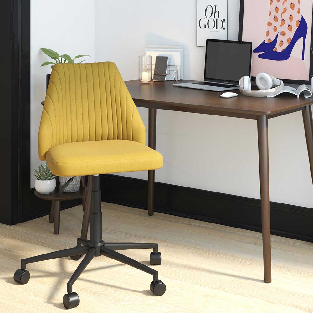 Schreibtischdrehstuhl Segradon in Gelb mit höhenverstellbarem Sitz