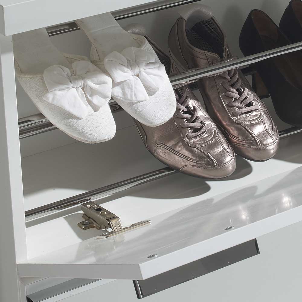 Schuhschrank und Spiegel Lova in Schwarzgrau und Weiß modern (zweiteilig)