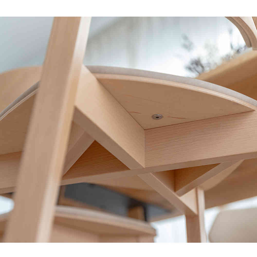 Esstisch Stühle Henner in Beige mit Gestell aus Buche Massivholz (2er Set)