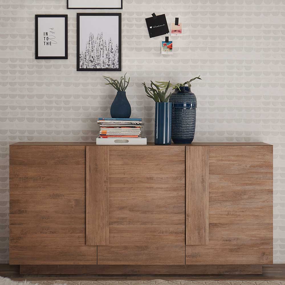 Modernes Esszimmersideboard Grazy in Holzoptik Naturfarben mit Drehtüren