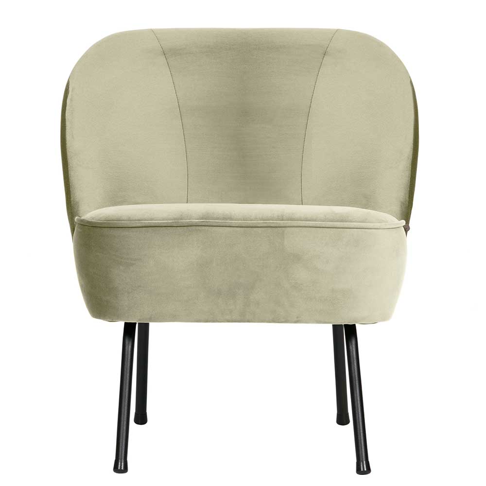 Kleiner Sessel Kosmyna in Graugrün Samt 57 cm breit