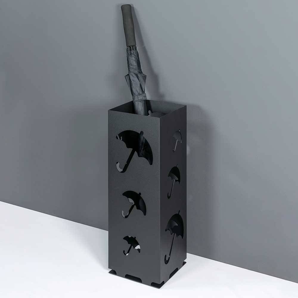 Metall Regenschirmständer Enifa in Schwarz 50 cm hoch