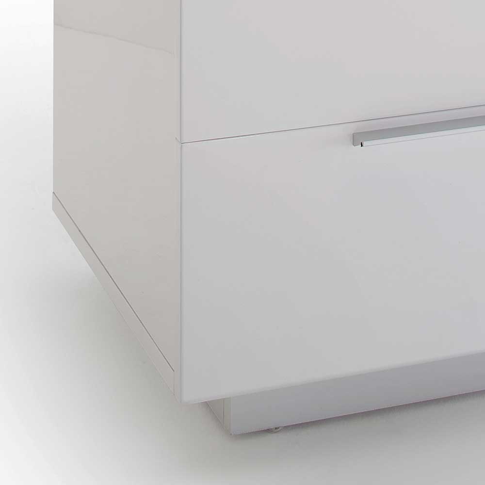 Nachttischkommode Flotho in Weiß mit 2 Schubladen