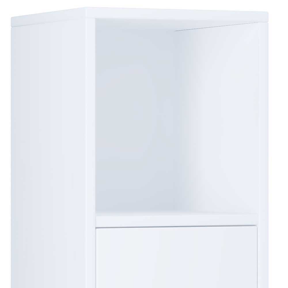 Weißes Badezimmermöbel Set Vimalta 180 cm hoch - melaminbeschichtet (vierteilig)
