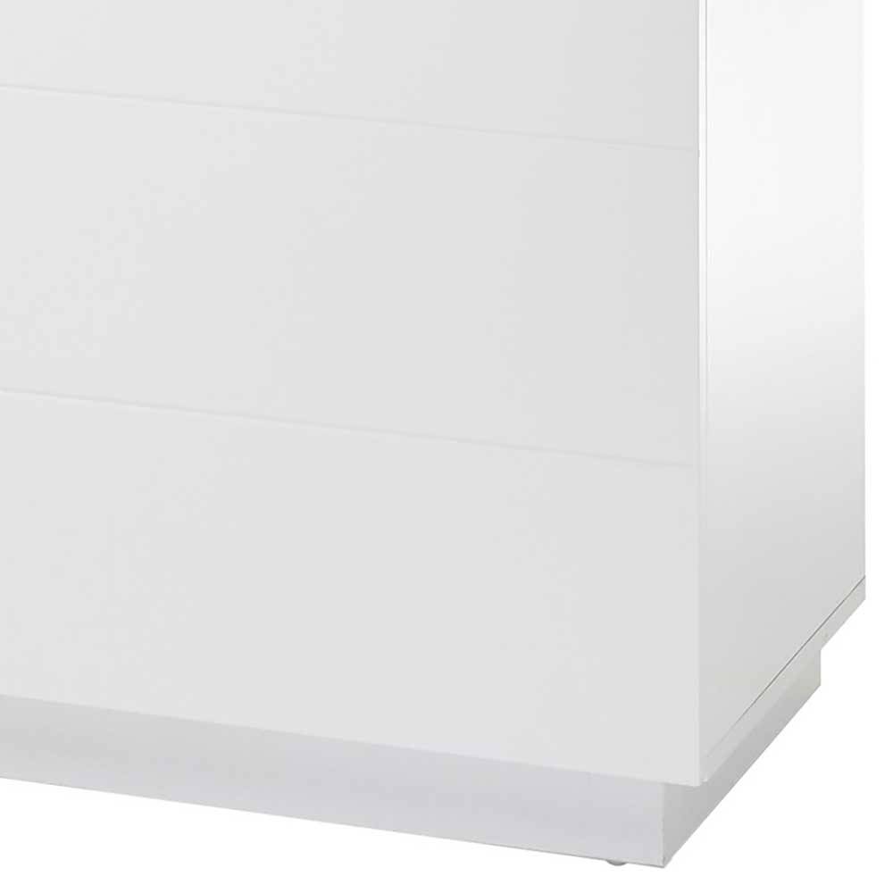 Skandi Sideboard Rissino in Weiß & Eiche Furnier 83 cm hoch
