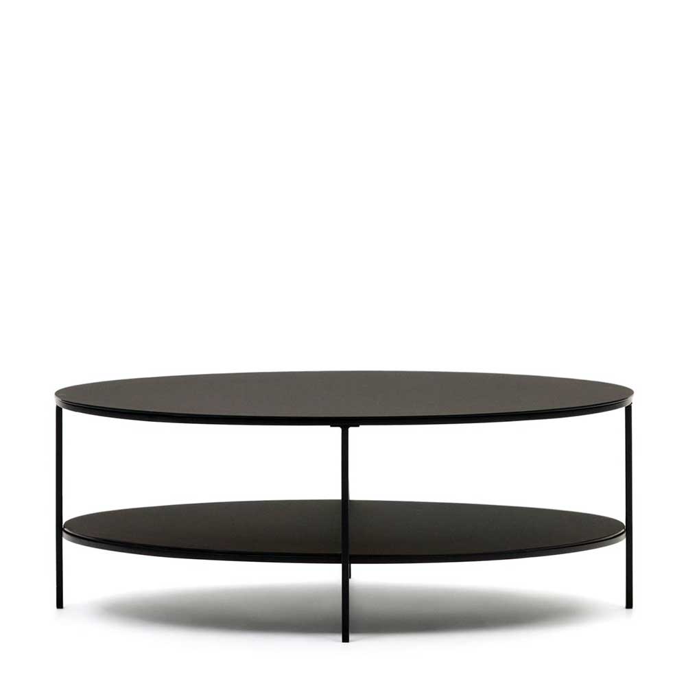 Wohnzimmertisch Feanor mit ovaler Tischplatte in Schwarz