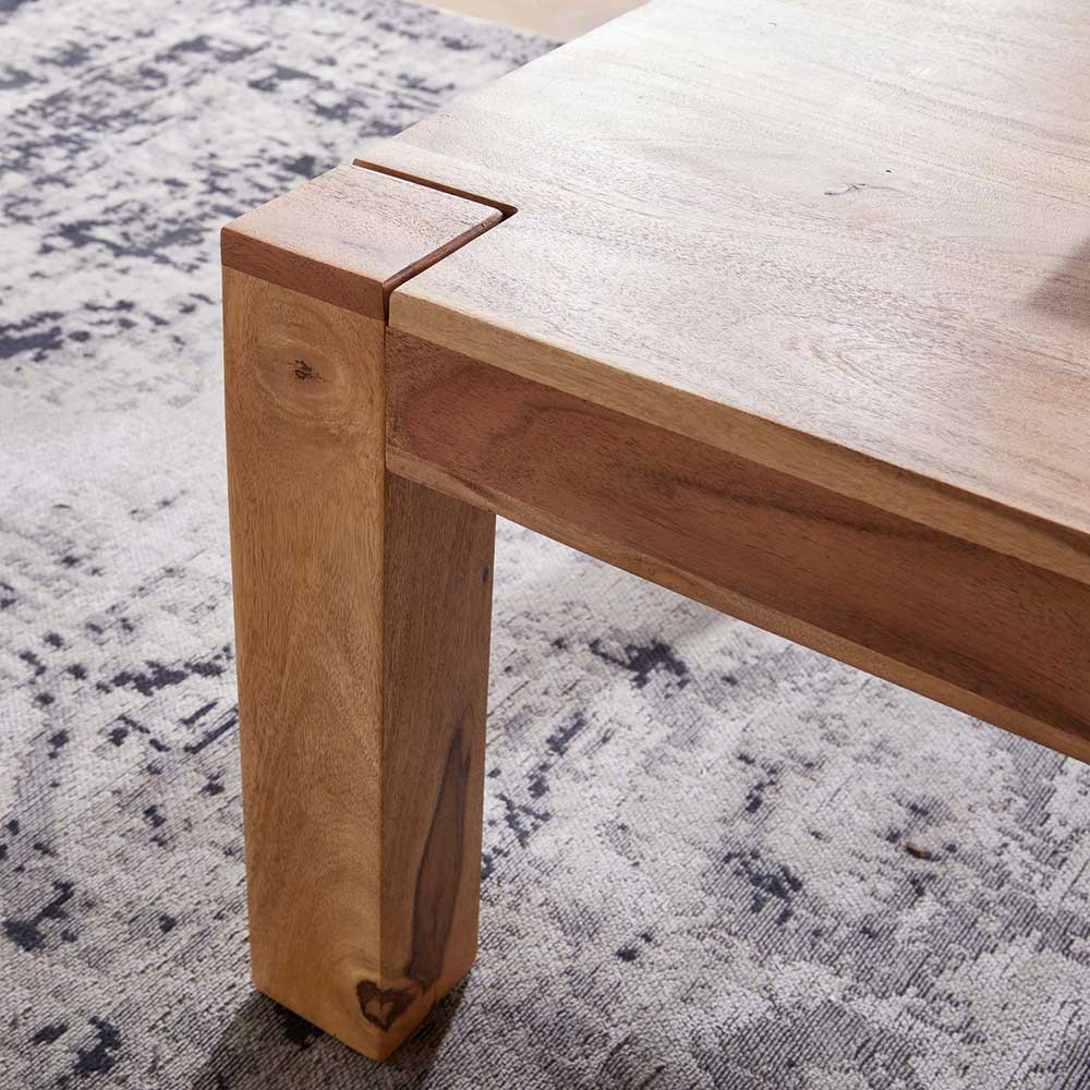 Sofa Tisch rechteckig Selvas aus Akazie Massivholz 110 cm breit