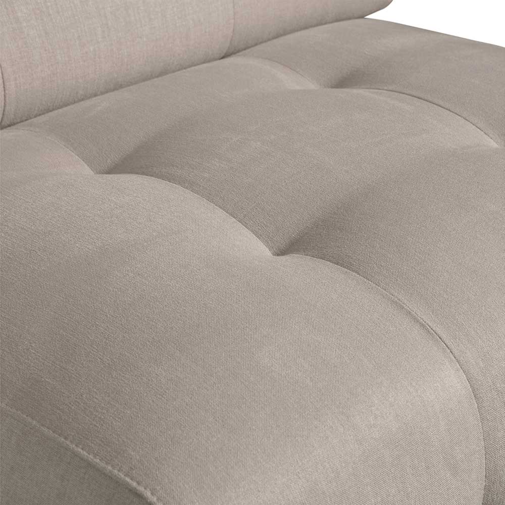 Hellgraues Flachgewebe Sofa Element Cracks in modernem Design 90 cm breit