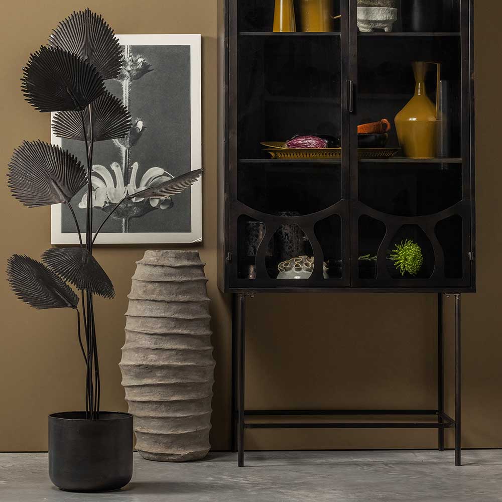 Kunstpflanze aus Metall Motta in Schwarz 141 cm hoch
