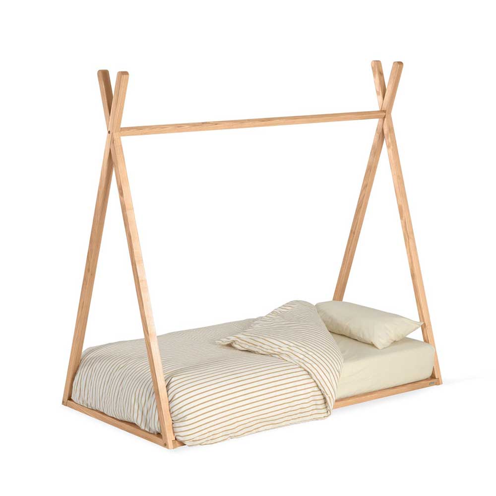 Kinder Tipi Bett Tona aus Buche Massivholz Liegefläche 70x140 cm