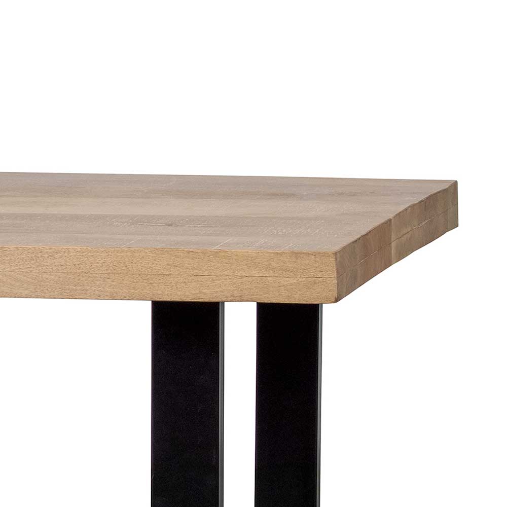 Rustikaler Tisch Jevilia für Küche und Esszimmer Holzplatte gekälkt