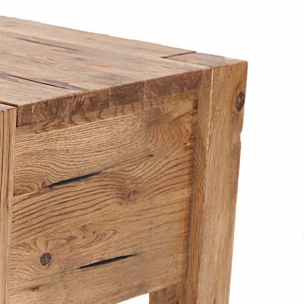 Massivholz Nachttisch Nowy aus Eiche gewachst mit Schublade