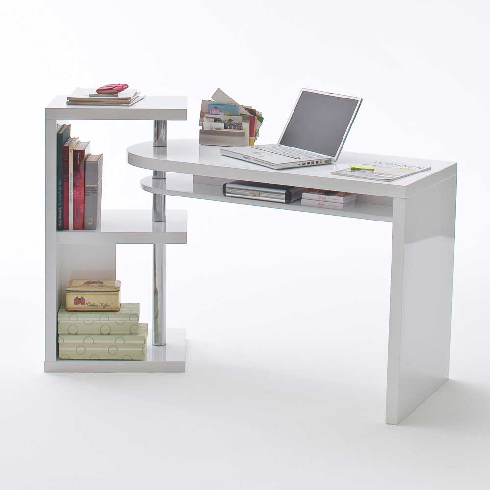 Schreibtisch Samorah in Weiß Hochglanz