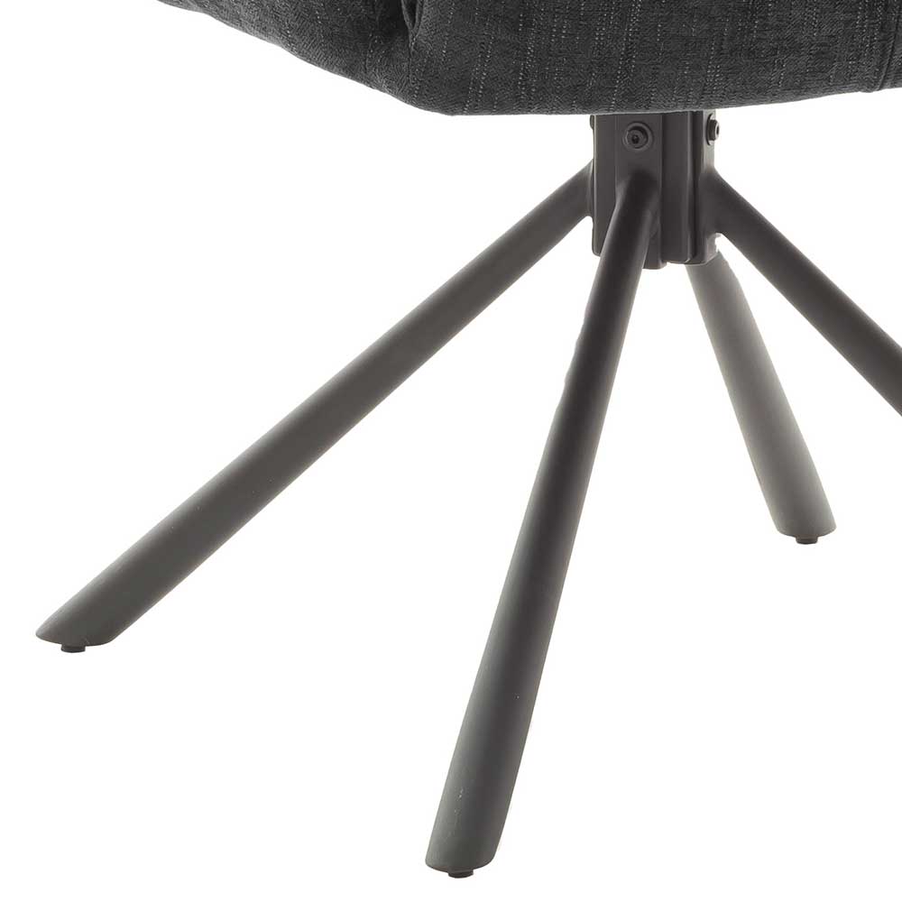 Esstisch Stühle mit Armlehnen Casilla in Anthrazit drehbar (2er Set)