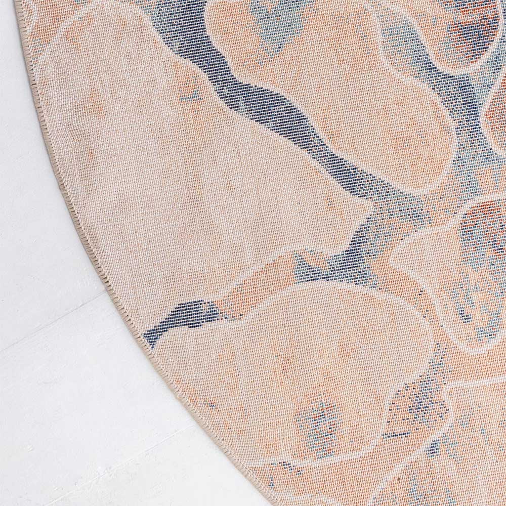 Runder Teppich mehrfarbig Vesturan - Kurzflor 150 cm Durchmesser