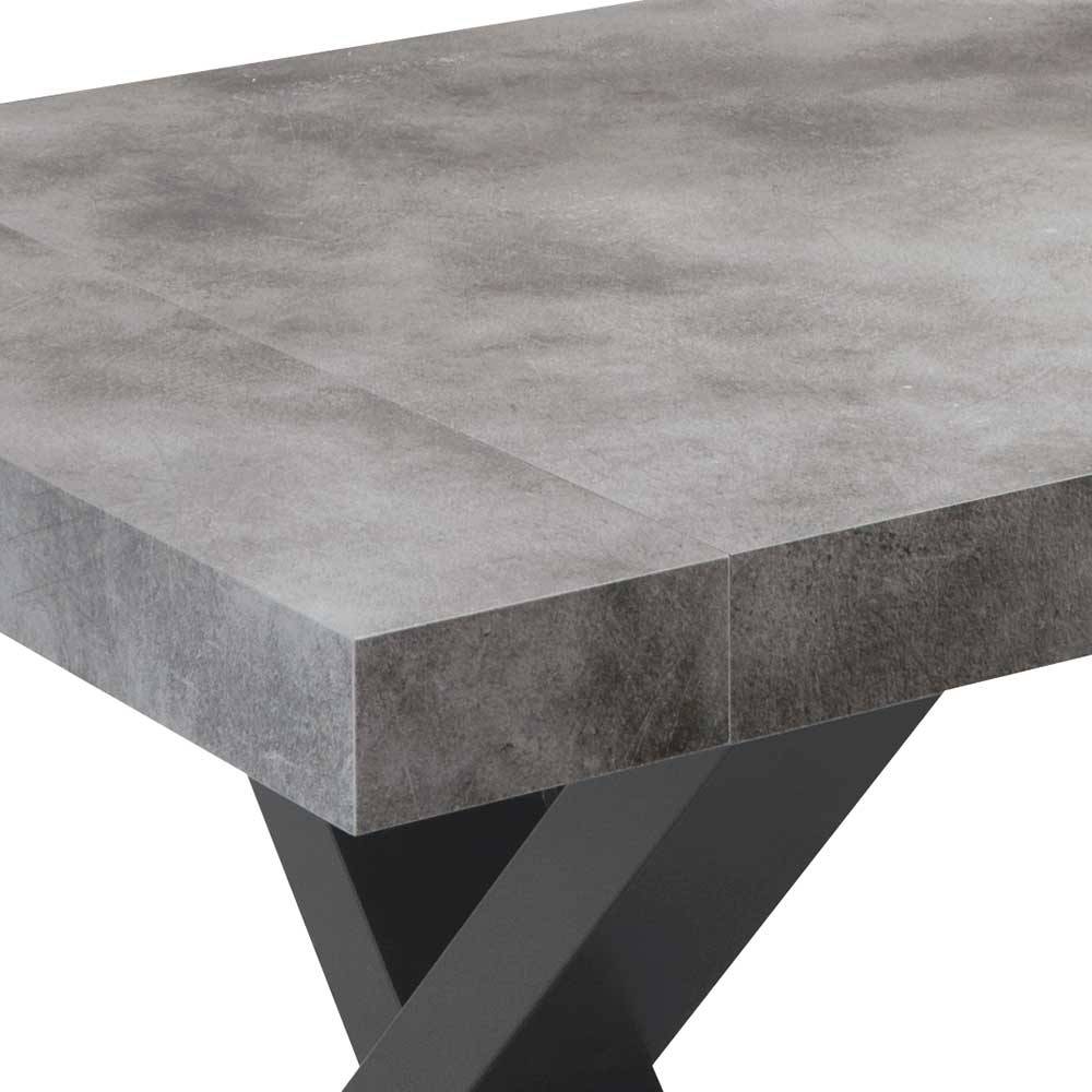 Esszimmer Tisch Cascaya in Beton Grau und Anthrazit bis 260 cm breit