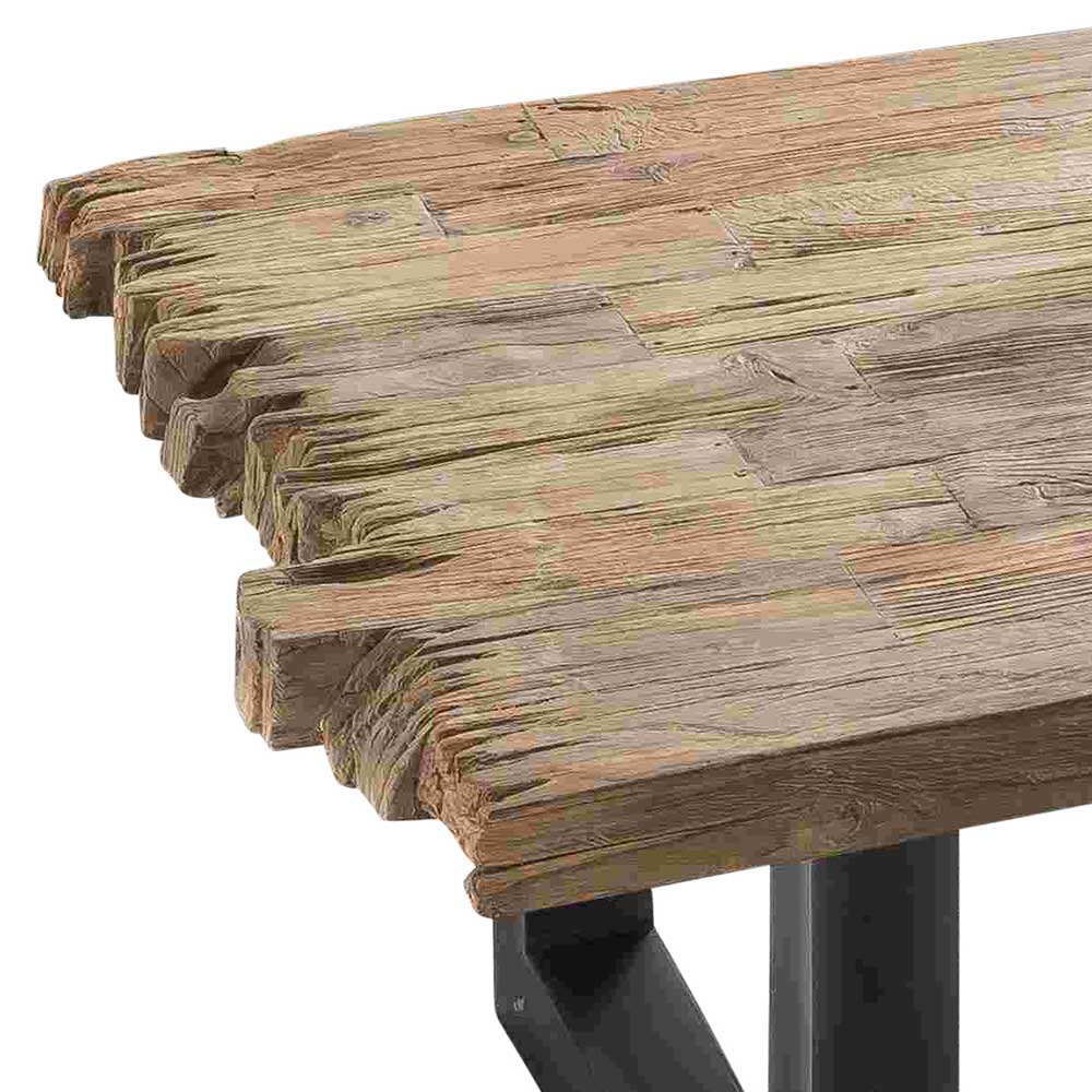 Loft Design Wohnzimmertisch Condy aus Teak Recyclingholz mit Bügelgestell