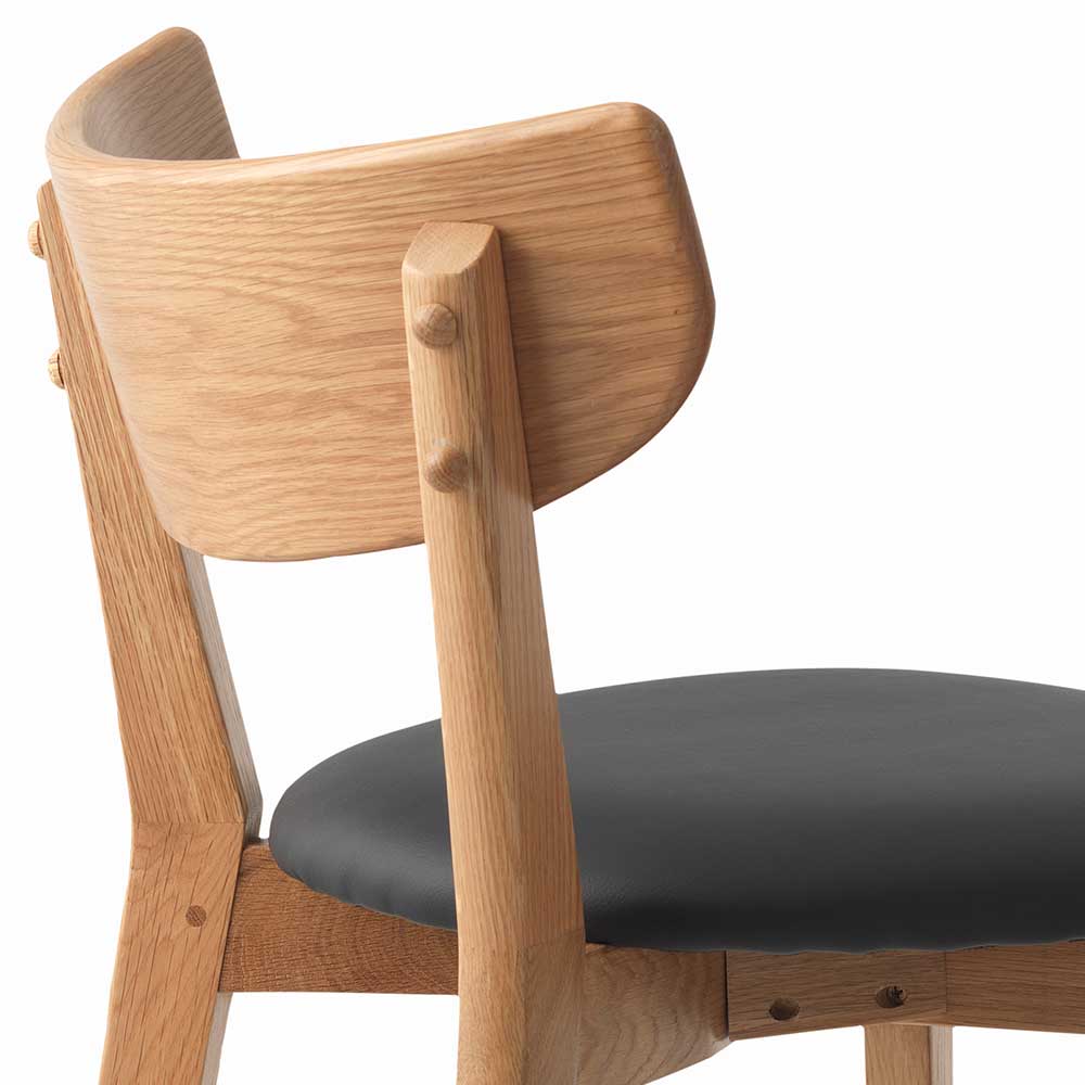 Massivholz Barstühle Caleo aus Eiche lackiert mit gepolsterter Sitzfläche (2er Set)