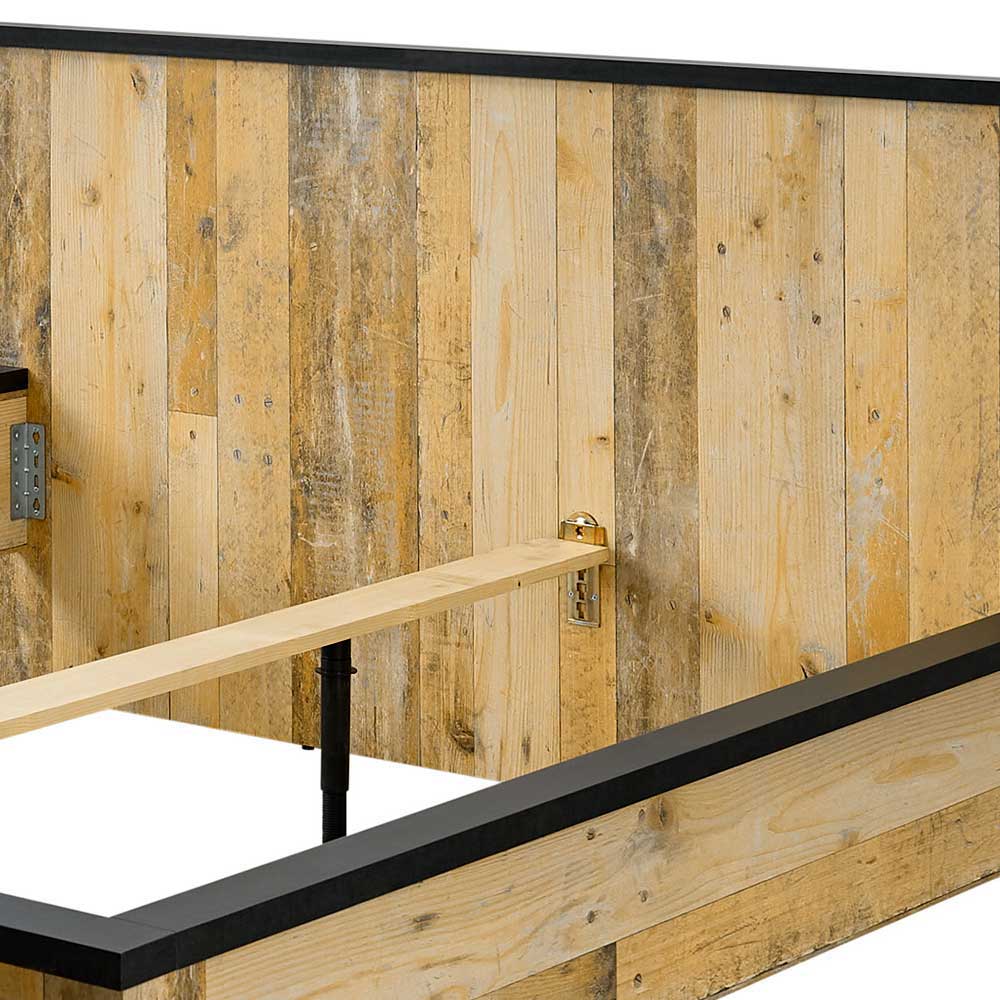 Country Schlafzimmer Studiana - Stalltüren Optik in Holz verwittert (sechsteilig)