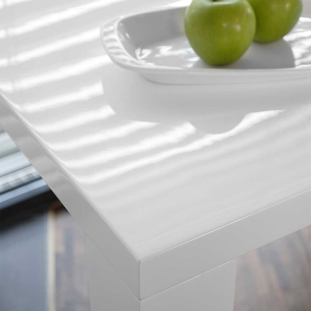 Hochglanz Esszimmer Tisch Kanados in Weiß 90 cm tief
