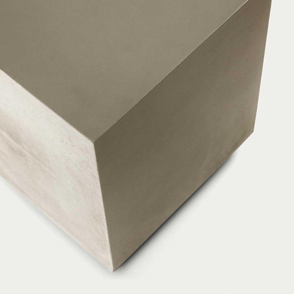 Faserzement Beistelltisch Juve für Haus und Terrasse in Beton Grau