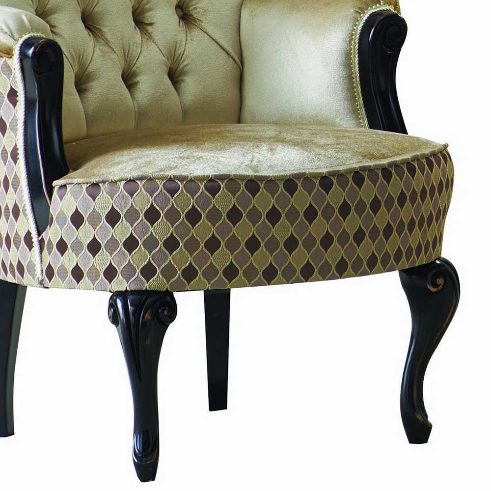 Prachtvoller Sessel Toricona in italienischem Design - Beige und Dunkelbraun