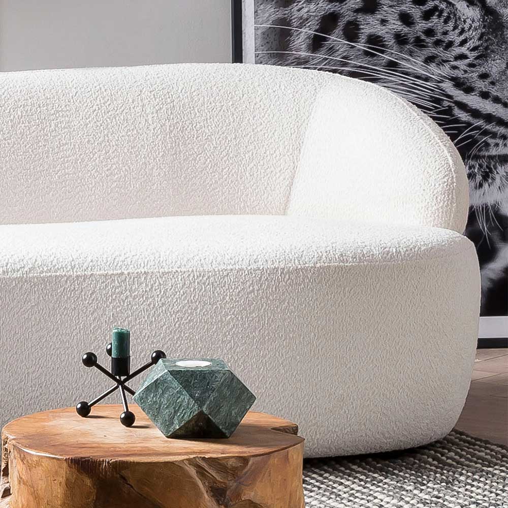 Weißes Dreisitzer Sofa Estreviu im Skandi Design 220 cm breit